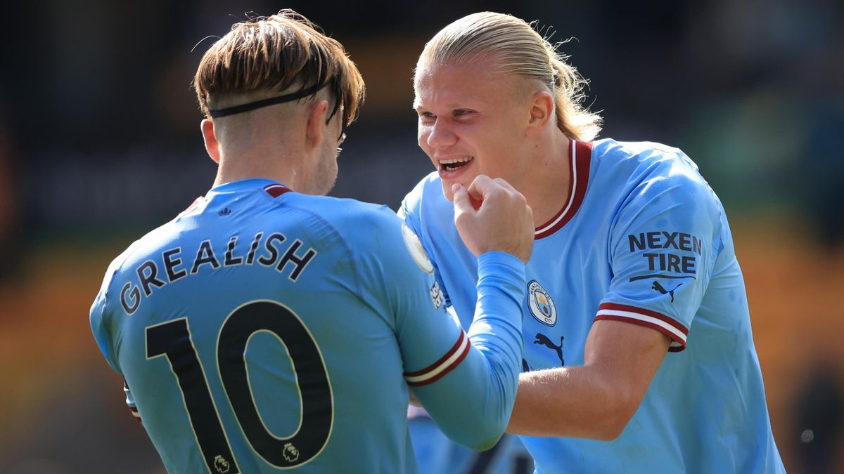 Jack Grealish and Erling Haaland